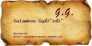 Galambos Győző névjegykártya